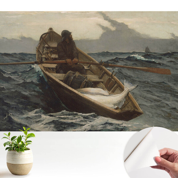 Tapeta do obyvaku Rybář loví ryby v rozbouřeném moři