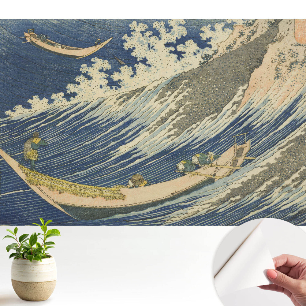 Tapeta Japonské lodě na rozbouřených vlnách