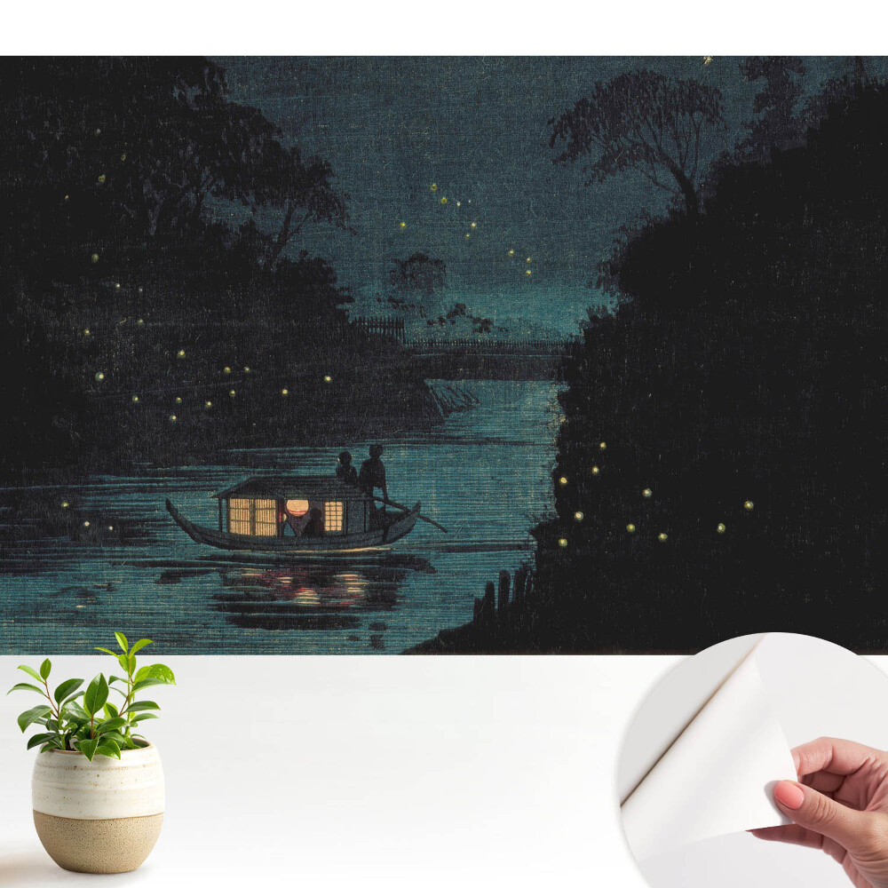 Tapeta Noční loď obklopená světluškami