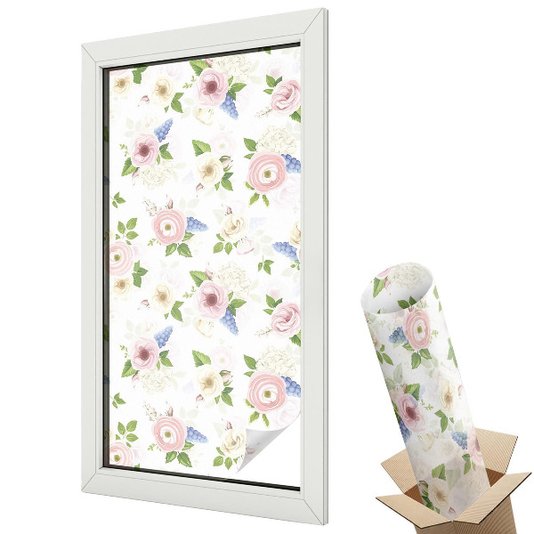 Protipohledová fólie na okna Květinový vzor