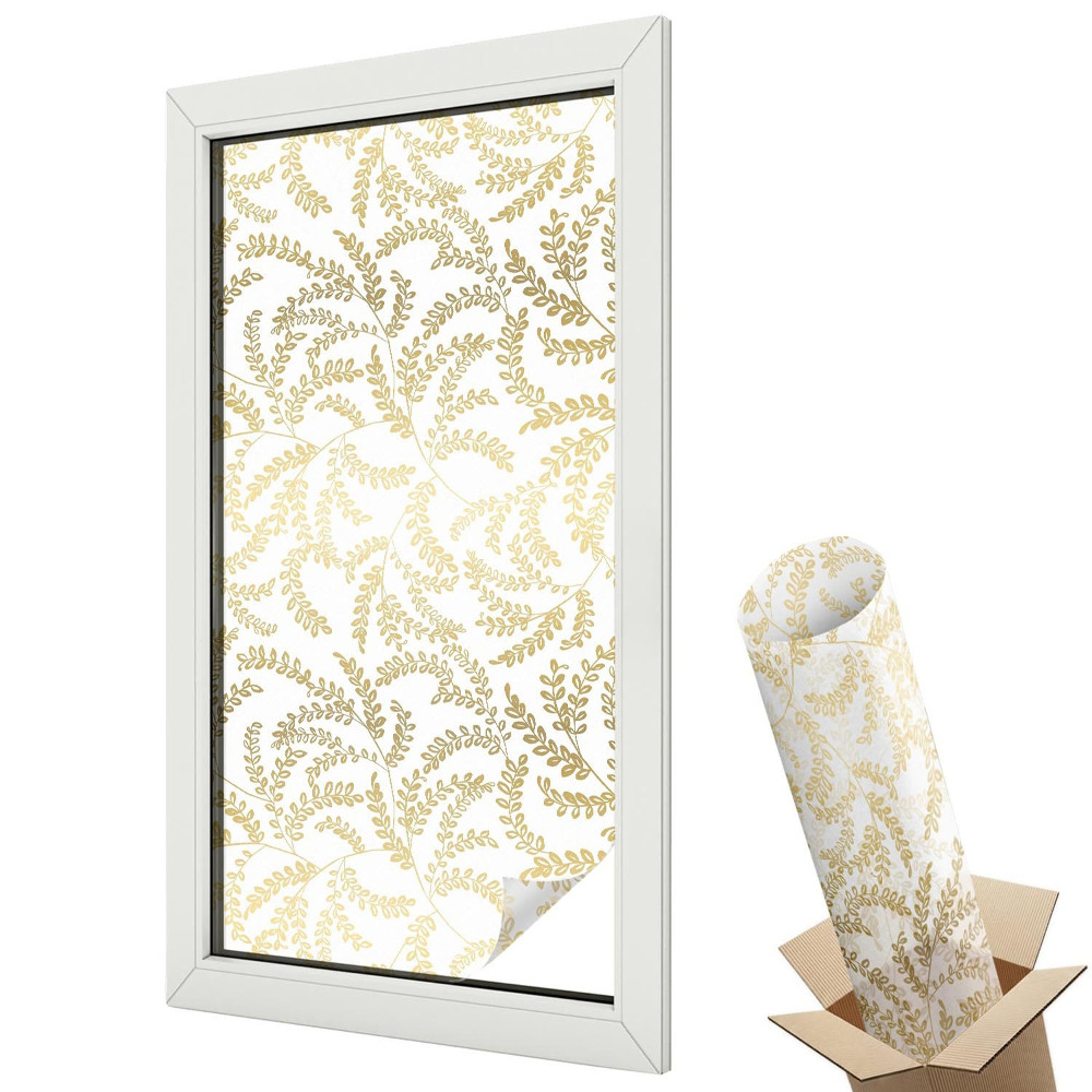 Protipohledová fólie na okna Rostlinný vzor