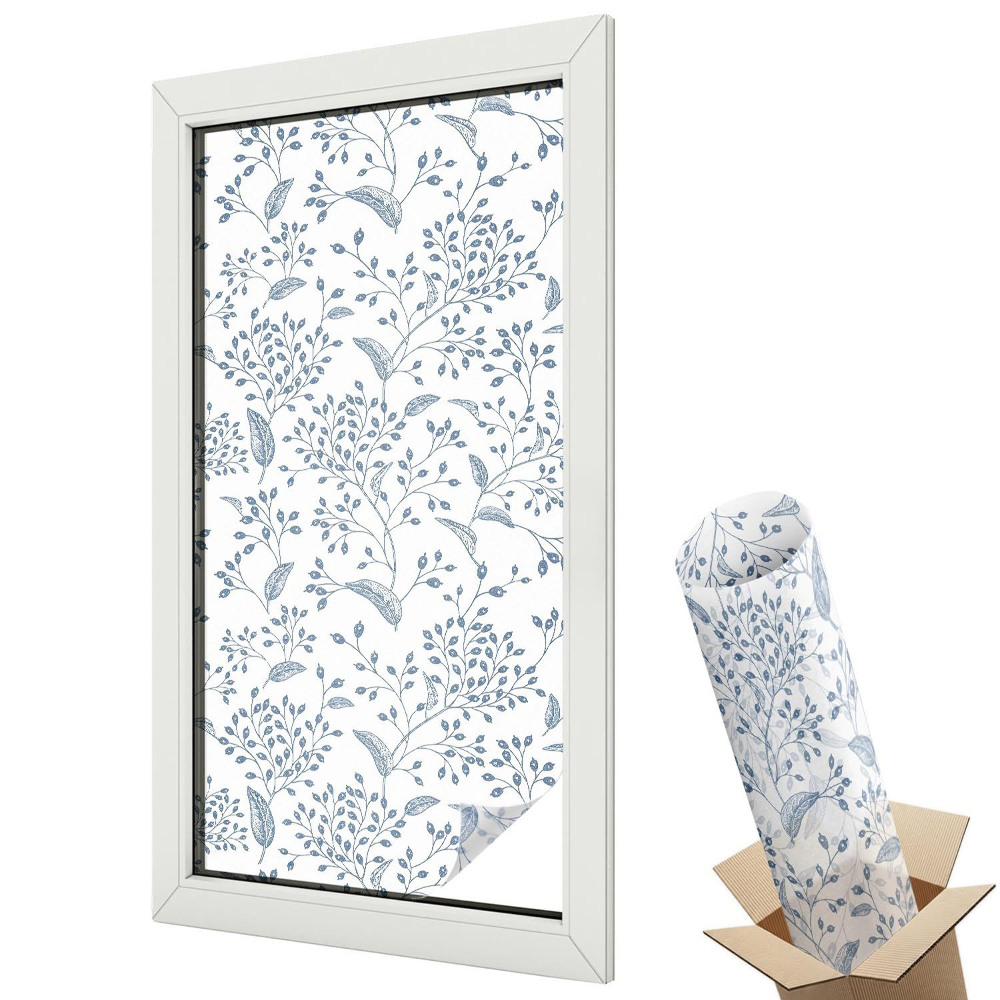 Protipohledová fólie na okna Rostlinný motiv