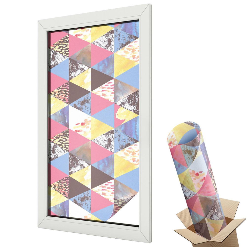 Fólie na okna proti slunci Barevné trojúhelníky