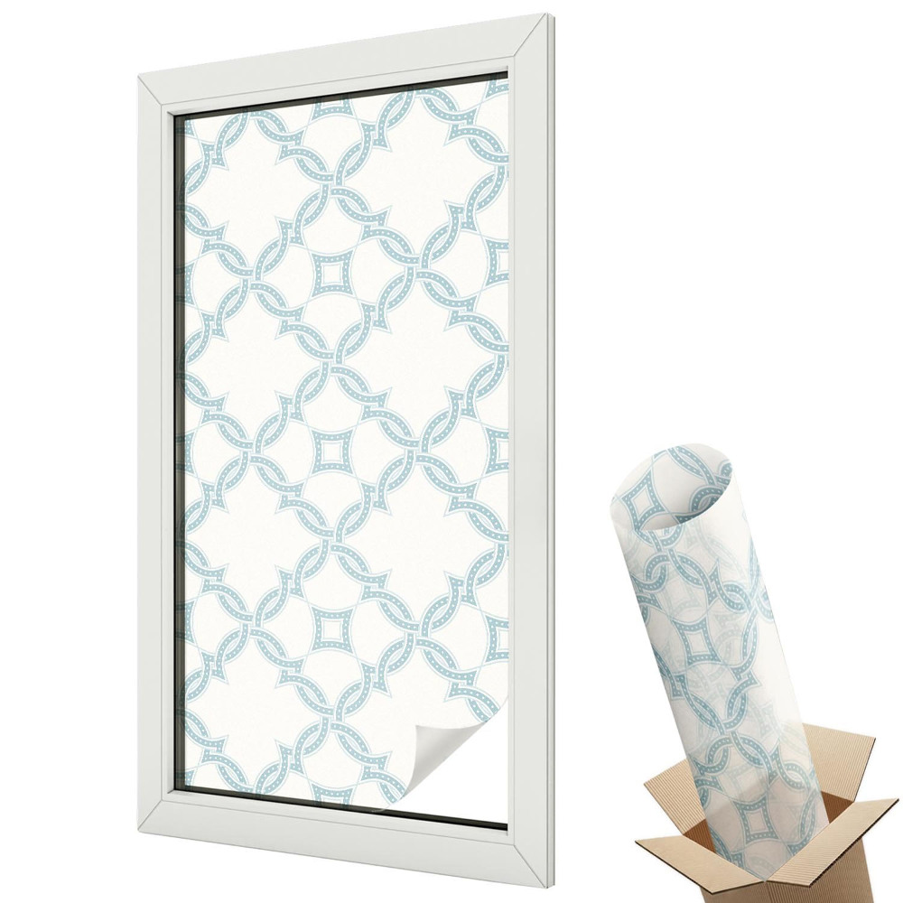 Protipohledová fólie na okna Modrá geometrie