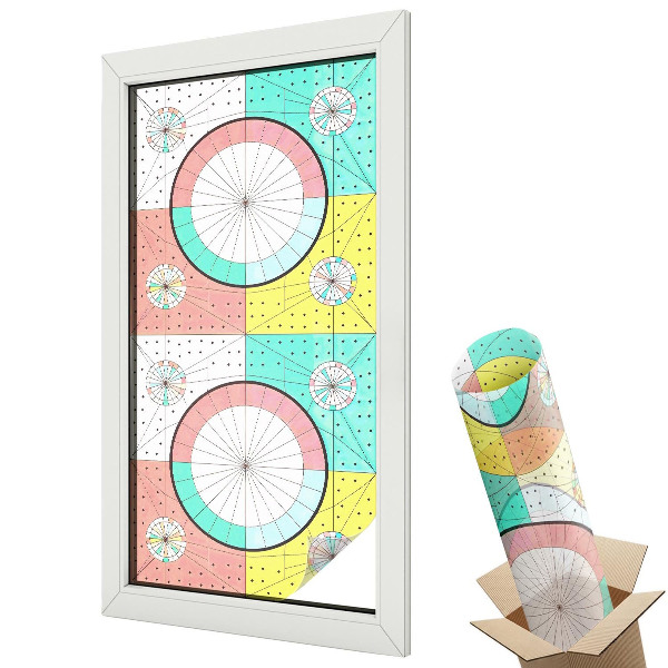 Fólie na okna proti slunci Geometrické kruhy