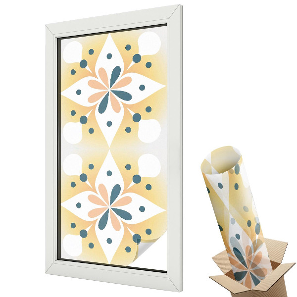 Fólie na okna aby nebylo vidět dovnitř Květinová symetrie