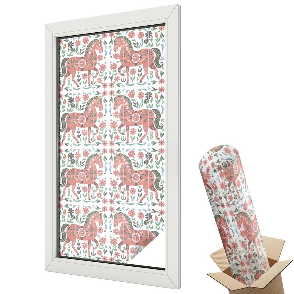 Protipohledová fólie na okna Barevní koně