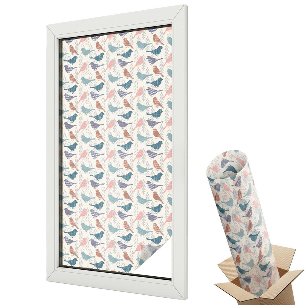 Fólie na okna proti slunci Pasteloví ptáci