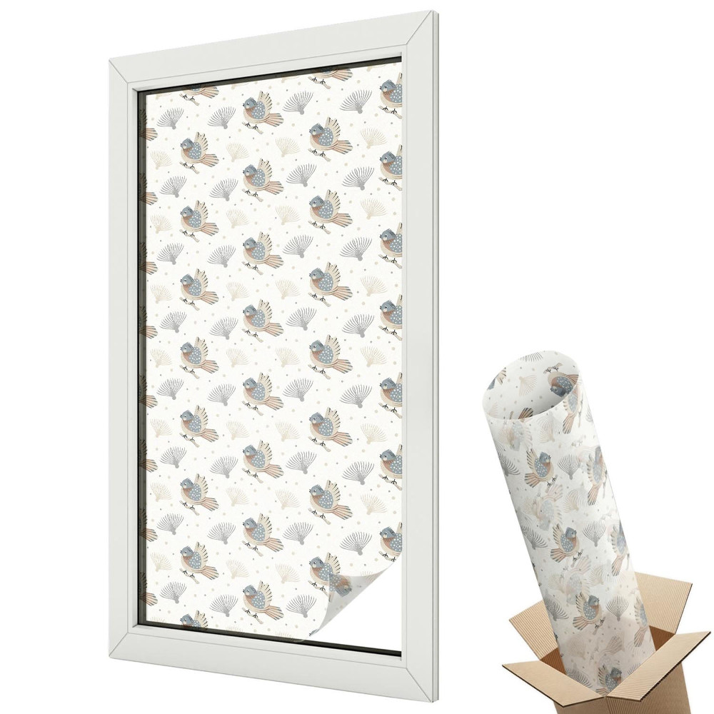 Fólie na okna proti slunci Vzor ptáků