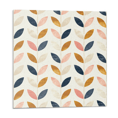 Samolepící podlahové čtverce Vzor listů v řadách