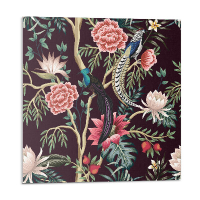 Pvc obklady Květinový vzor s ptáky