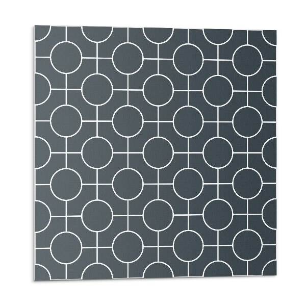 Samolepící podlahové čtverce Geometrický vzor kruhů a čar
