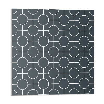 Samolepící podlahové čtverce Geometrický vzor kruhů a čar