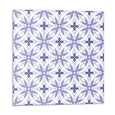 Samolepící podlahové čtverce Geometrický vzor s květinami