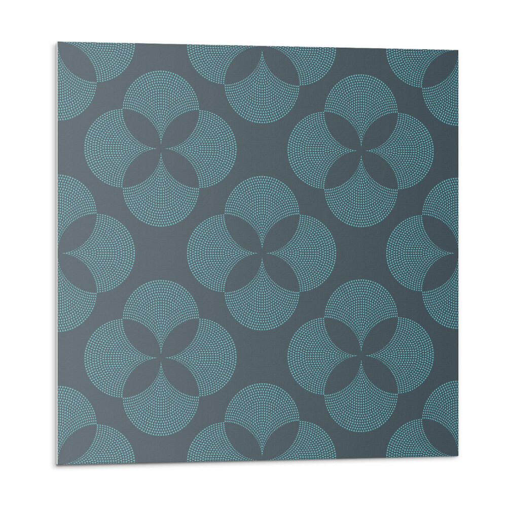 Samolepící podlahové čtverce Květinový vzor s kruhy