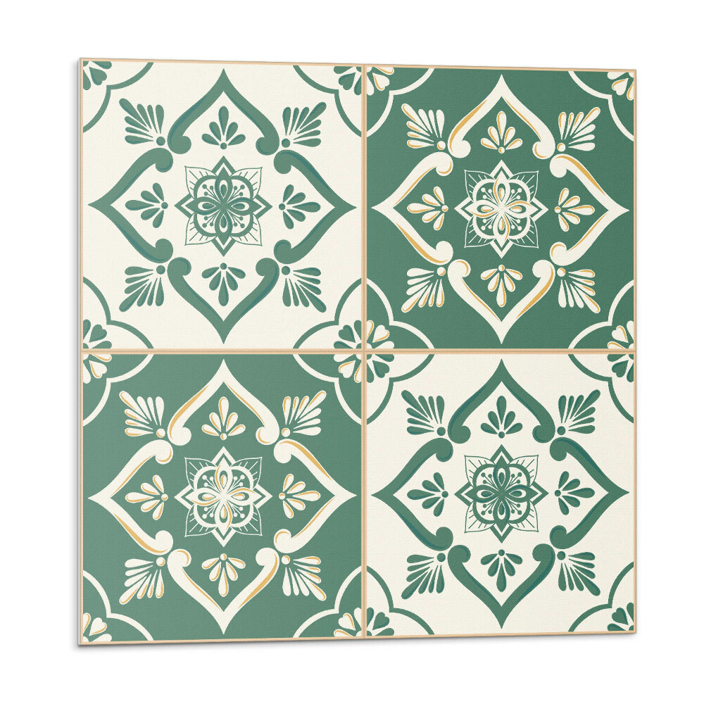 Samolepící podlahové čtverce Květinové vzory na dlaždicích