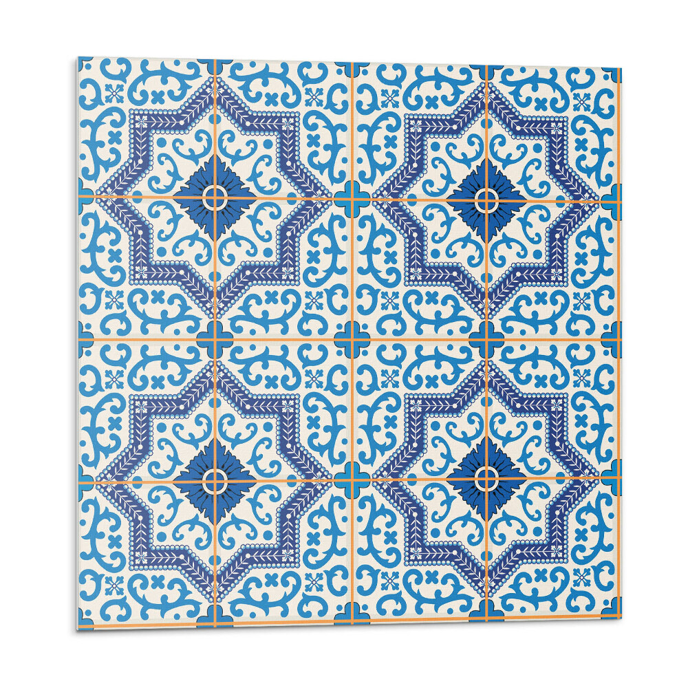 Samolepící podlahové čtverce Vzor dlaždic s ornamenty