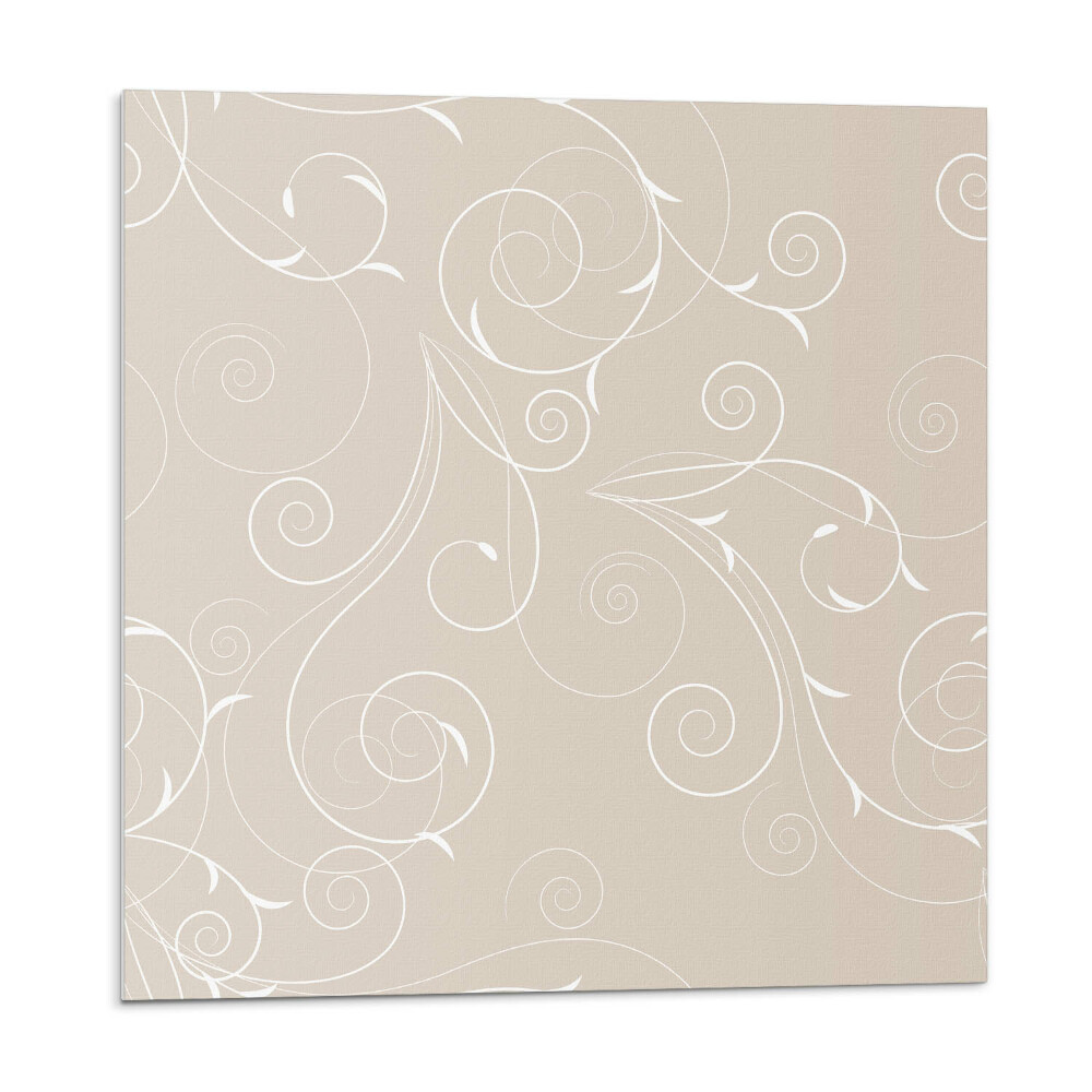 Samolepící podlahové čtverce Jemné spirálky a listy