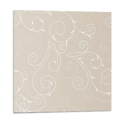 Samolepící podlahové čtverce Jemné spirálky a listy