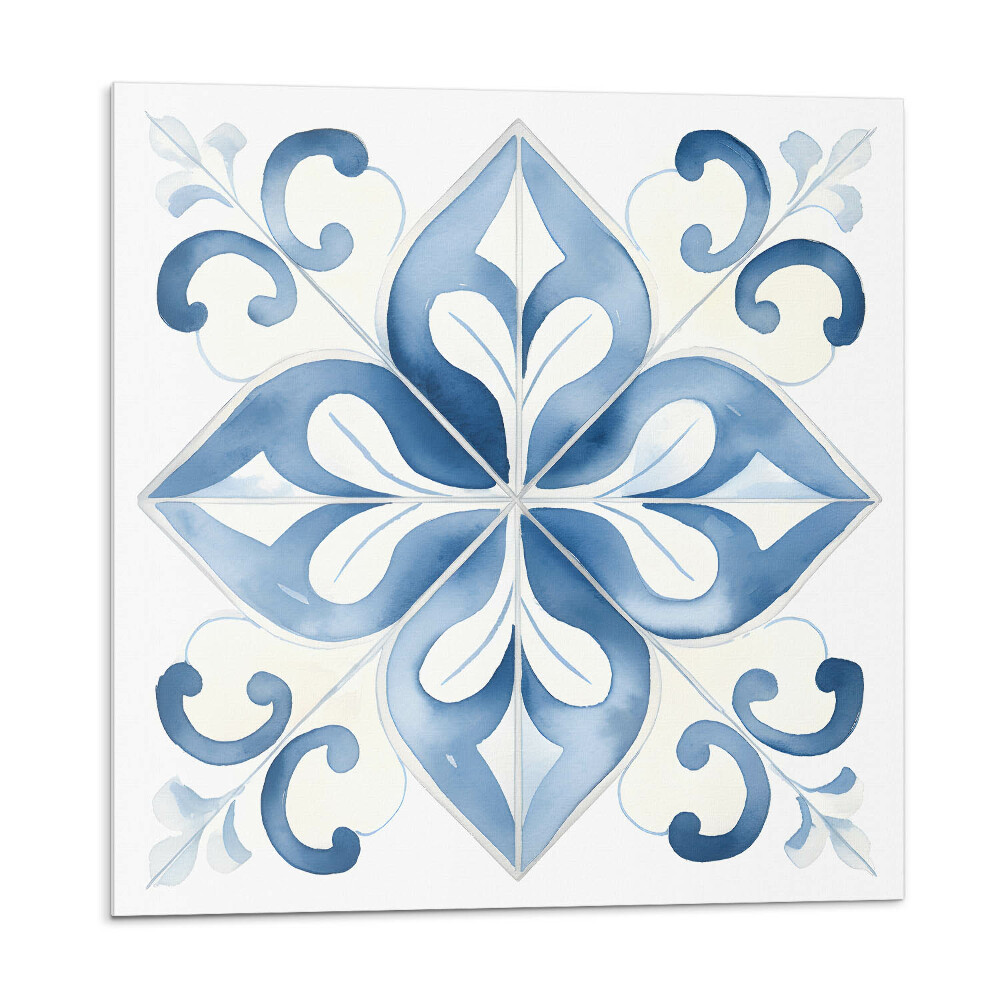 Samolepící podlahové čtverce Květinový vzor na dlaždicích