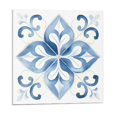 Samolepící podlahové čtverce Květinový vzor na dlaždicích