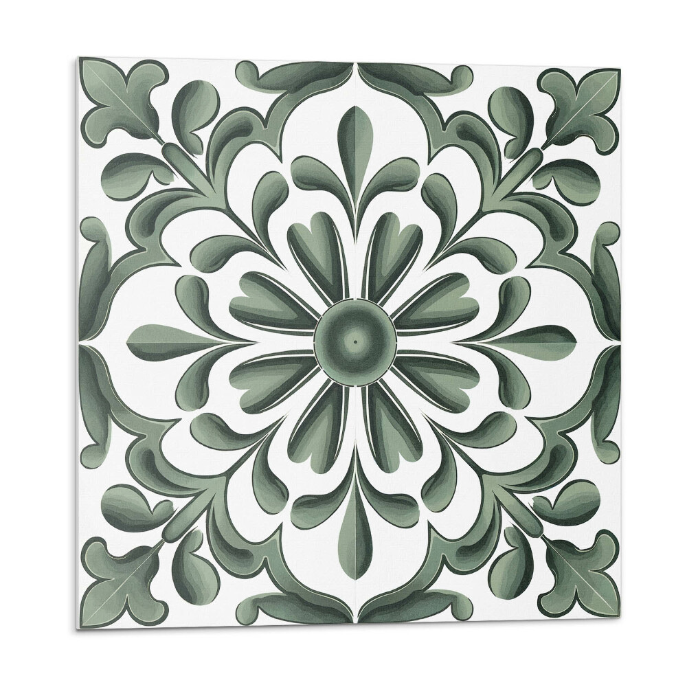 Samolepící podlahové čtverce Rostlinný motiv v kruhu