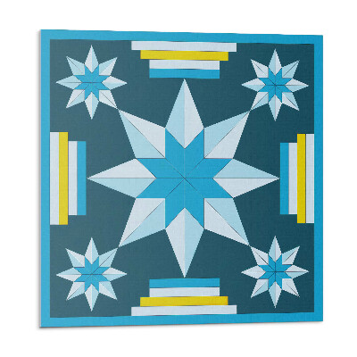 Samolepící podlahové čtverce Geometrické hvězdy v uspořádání