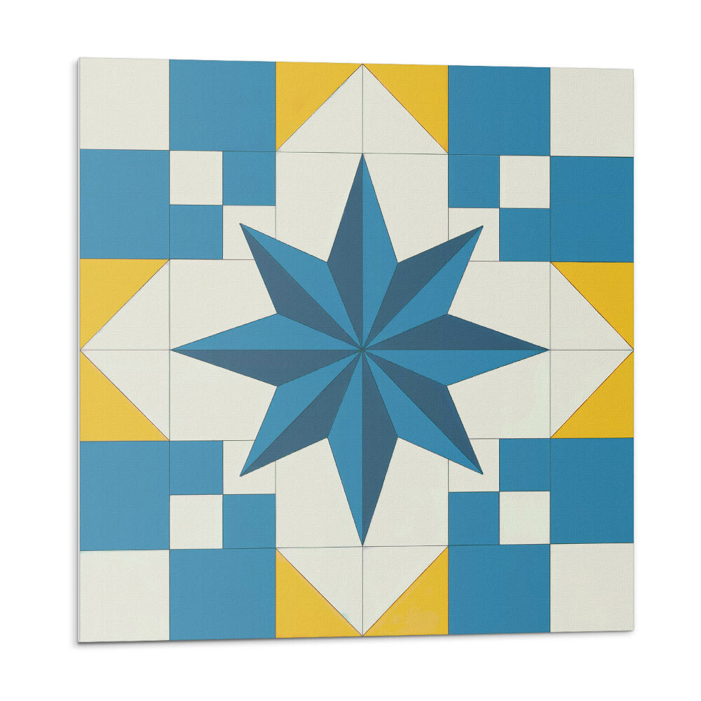 Samolepící podlahové čtverce Geometrický vzor hvězdy