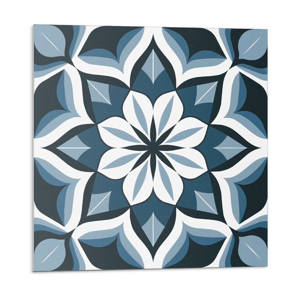 Samolepící podlahové čtverce Květinový motiv v symetrii