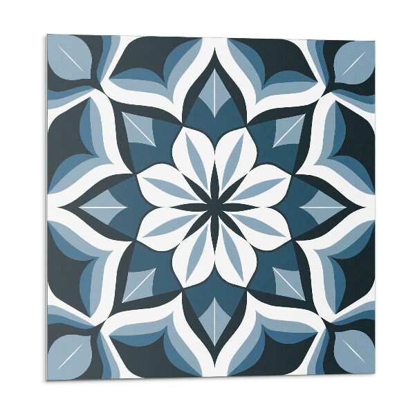 Samolepící podlahové čtverce Květinový motiv v symetrii