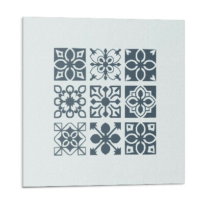 Samolepící podlahové čtverce Geometrické vzory ve čtvercích