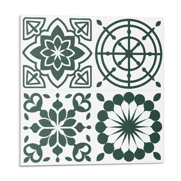 Samolepící podlahové čtverce Květinové a geometrické vzory