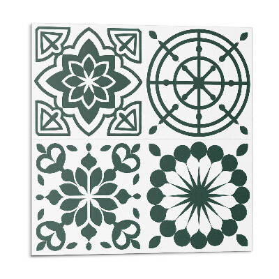 Samolepící podlahové čtverce Květinové a geometrické vzory