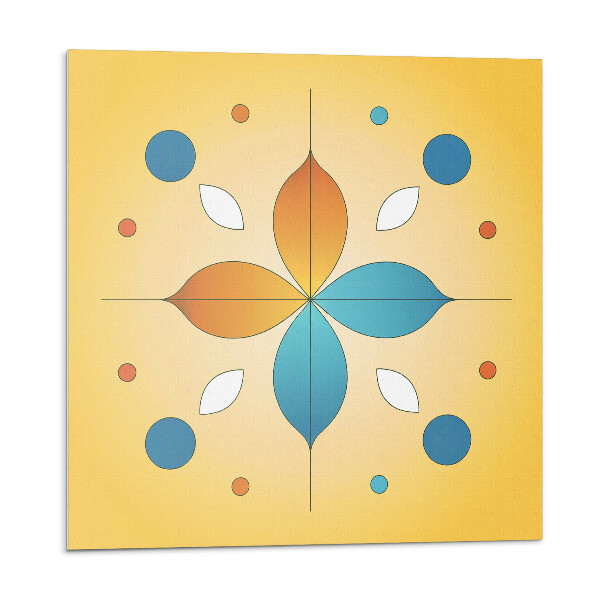 Samolepící podlahové čtverce Geometrický květinový vzor