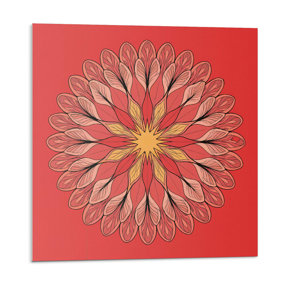 Samolepící podlahové čtverce Květinový vzor mandaly