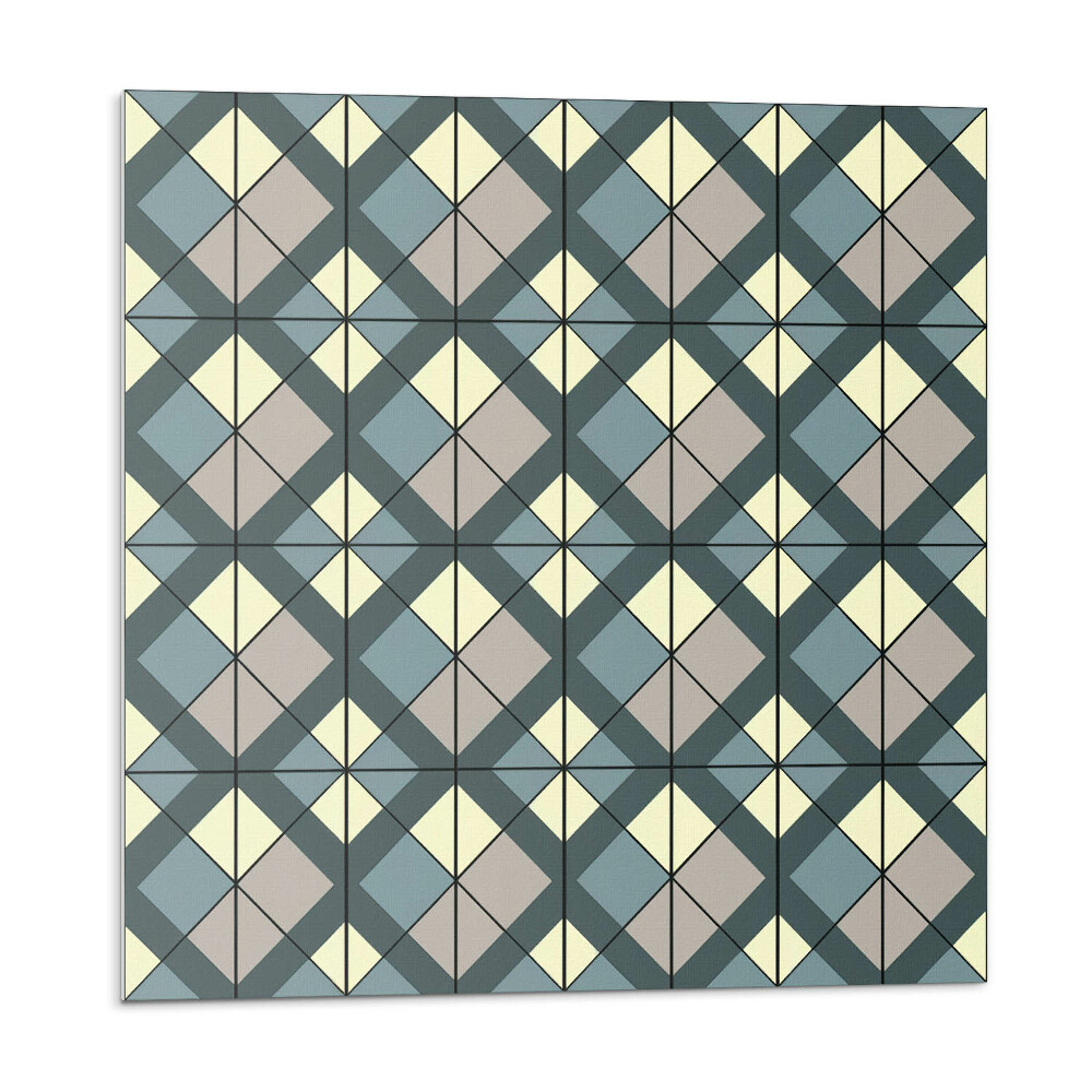 Samolepící podlahové čtverce Geometrický kostkovaný vzor