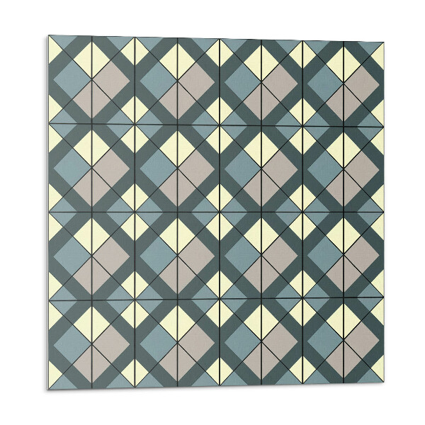 Samolepící podlahové čtverce Geometrický kostkovaný vzor