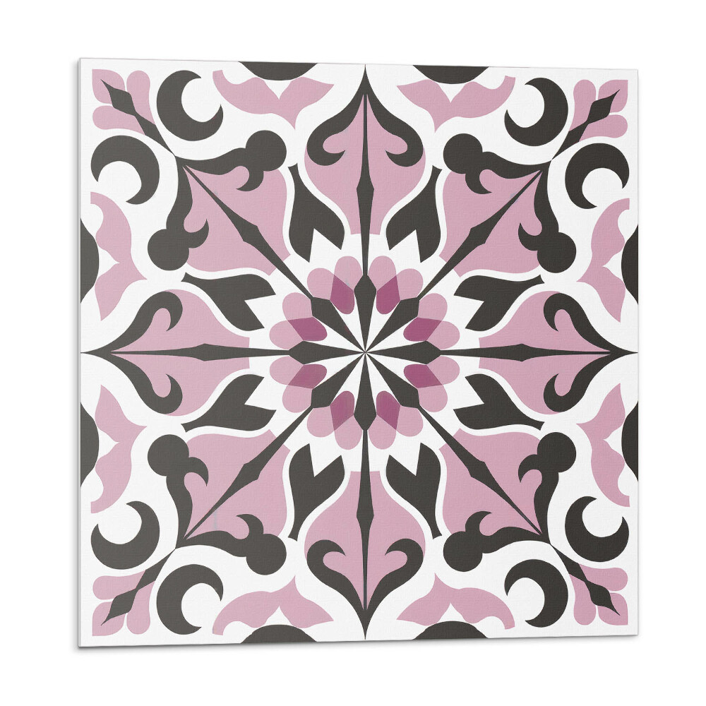 Samolepící podlahové čtverce Rostlinný vzor v symetrii