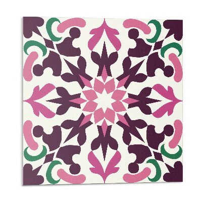 Samolepící podlahové čtverce Symetrický rostlinný vzor