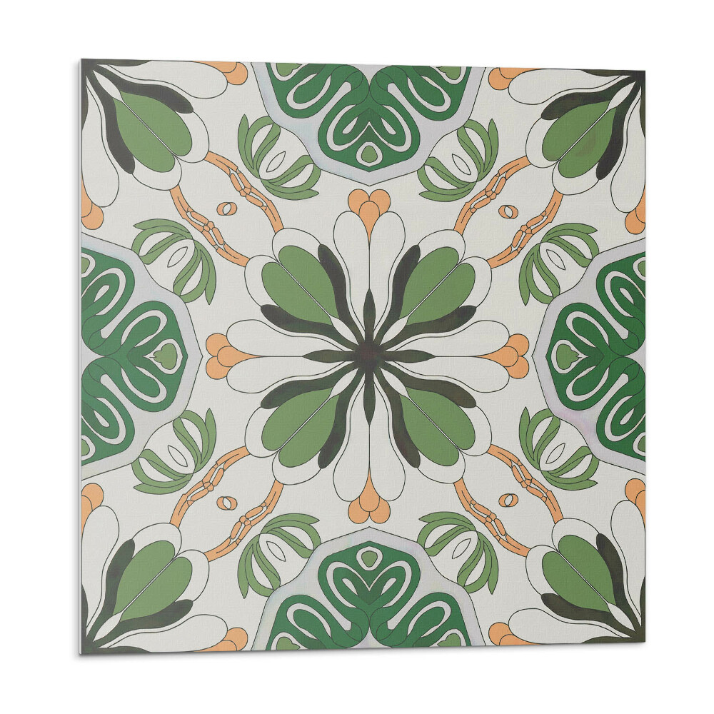 Samolepící podlahové čtverce Květinový vzor v symetrii