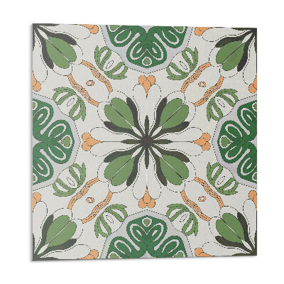 Samolepící podlahové čtverce Květinový vzor v symetrii