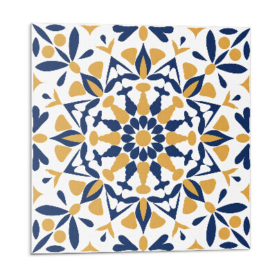 Samolepící podlahové čtverce Květinový vzor v symetrii