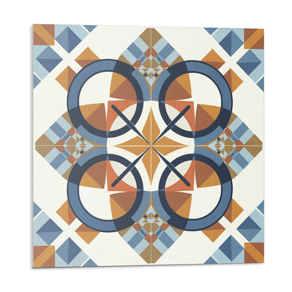 Samolepící podlahové čtverce Geometrický vzor s kruhy