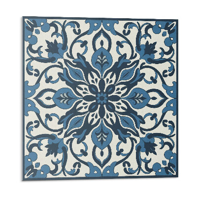 Samolepící podlahové čtverce Květinový vzor s listy