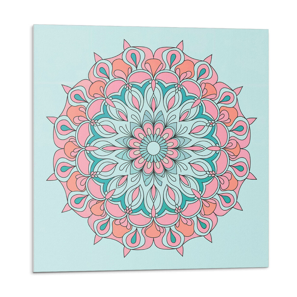 Samolepící podlahové čtverce Mandala vzor s listy