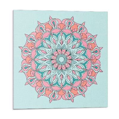 Samolepící podlahové čtverce Mandala vzor s listy