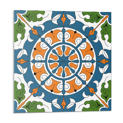 Samolepící podlahové čtverce Dekorativní vzor s rostlinnými motivy