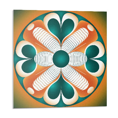 Samolepící podlahové čtverce Květinový symetrický vzor