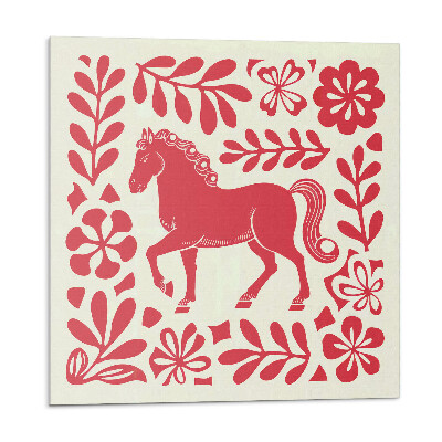 Samolepící dlaždice Stylizovaný kůň mezi rostlinami