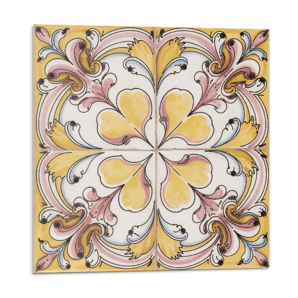 Samolepící dlaždice Květinový vzor s ornamenty